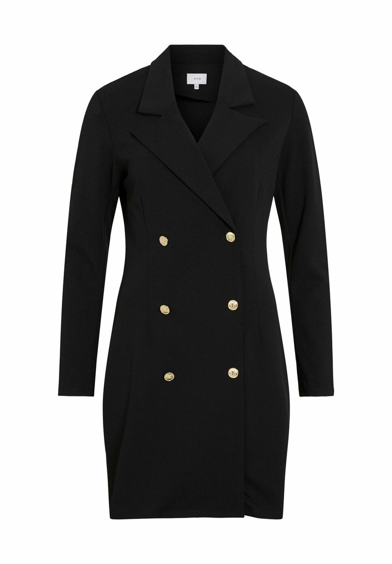 slim fit dress slacks Miss Circle Ria Blazer Mini Dress with Crystal Button and Pleated Detail main image 1