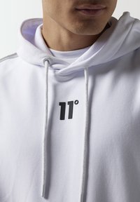 11 DEGREES RETRO TAPED - Jersey con capucha - white