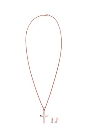 Elli JEWELRY SET CROSS - Halskæder - rose gold-coloured