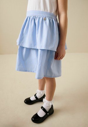 Next, REGULAR FIT - GINGHAM SCHOOL TIERED RARA TWOFER DRESS - Jerseykjole - white and blue