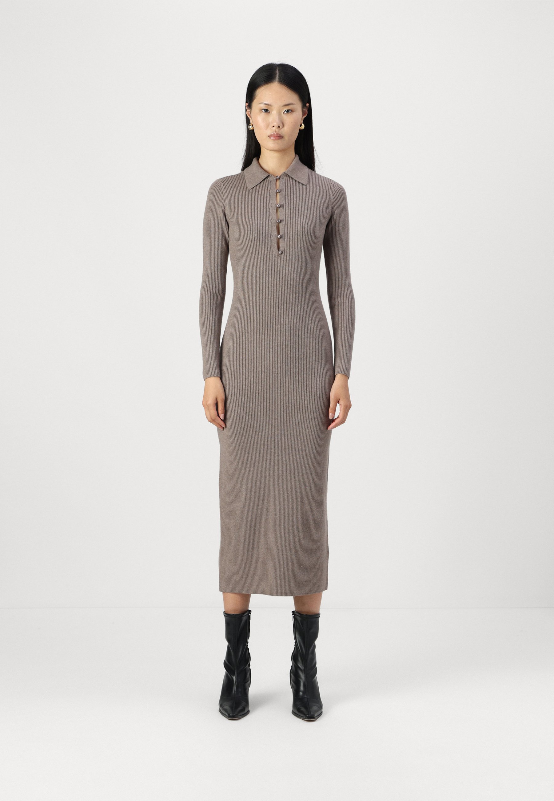 chevron knit maxi dress RIXO Lucila Knitted Midi Retro Blue