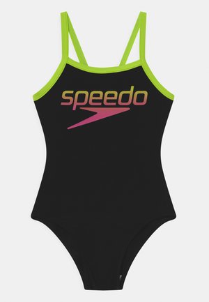 Speedo, BOOM LOGO THINSTRAP MUSCLEBACK - Costume da bagno - black/atomic lime/electric pink