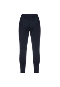 Námořnické sportovní legíny vyrobené z elastického materiálu, s přiléhavým střihem, elastickým pasem a bez viditelných vzorů nebo akcentů.