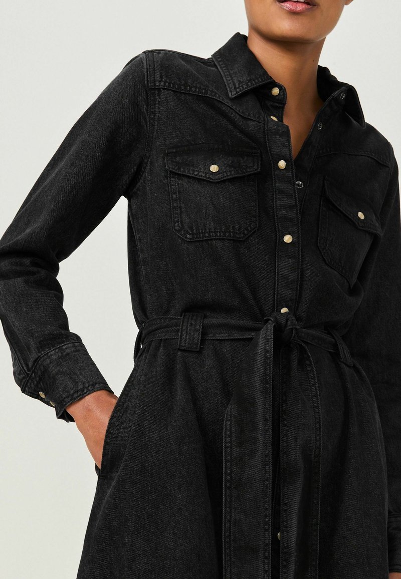knee length dresses for ladies Women's Denim Maxi Shirt Dress – Wash Lab – washlabshop