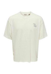 Only & Sons LOCKER GESCHNITTEN RUNDHALS KASTIGE ÄRMEL - T-shirt imprimé - cloud dancer