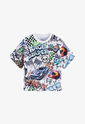 Next, REGULAR FIT - SHORT SLEEVE GRAPHIC T-SHIRT . - Camiseta estampada - white racing graffit