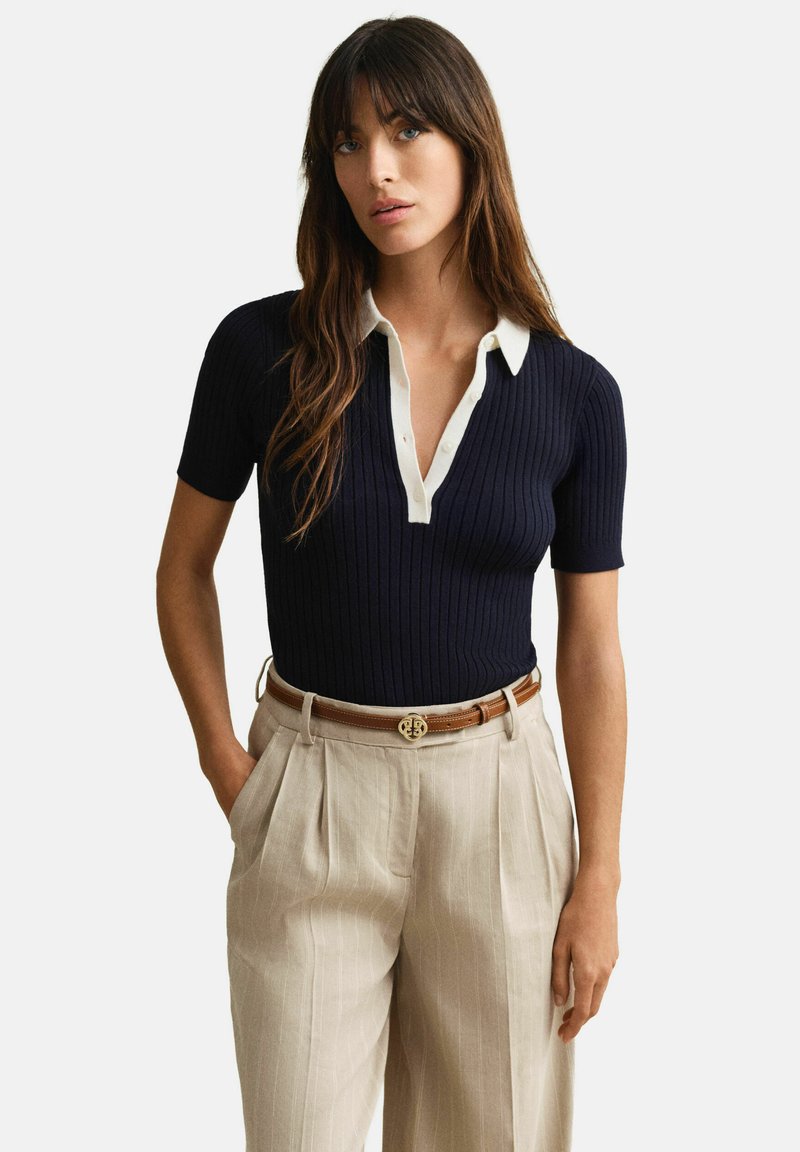 GANT SHORT SLEEVE RUGGER - Polotričko - evening blue