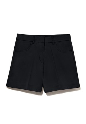 Sisley, UNITED COLORS OF BENETTON - BLACK HIGH-WAISTED SHORTS , - Shorts - black