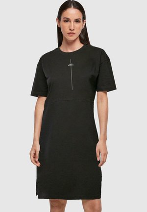 THINK DIFFERENT SLIT - Jersey dress - black