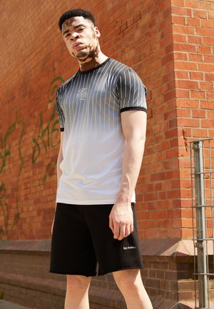 FELICO - T-shirt con stampa - jet black / optic white ombre
