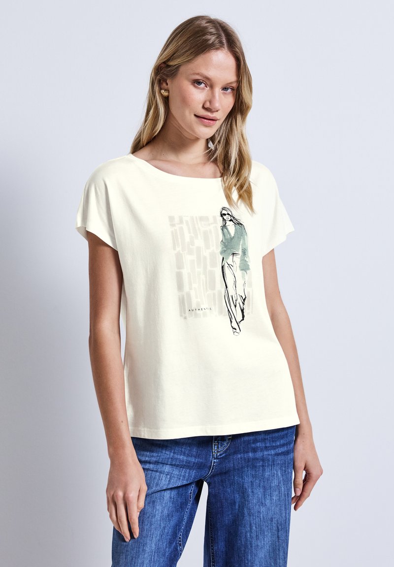 Street One - Print T-shirt - weiß, Enlarge