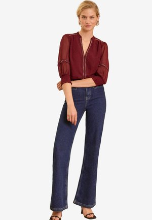 V NECK 3/4 SLEEVE HARDWARE  REGULAR FIT - Blouse - burgundy red