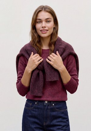 Vero Moda, VMDOFFY LS O-NECK BLOUSE GA NOOS - Pullover - windsor wine/black melange