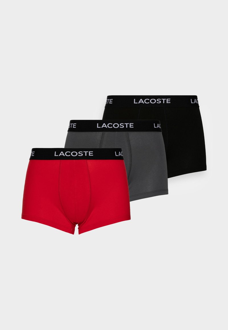 Lacoste 3 PACK - Ozke boksarice - black/grey/red