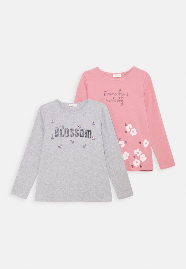 2 PACK - T-shirt à manches longues - paloma/dusty rose