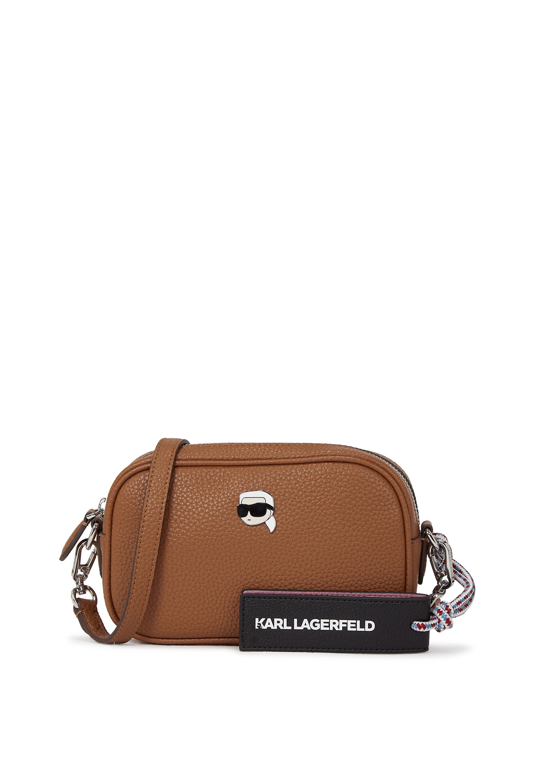 KARL LAGERFELD IKON PEBBLE CAMERA - Cross body bag - dark tan/tan