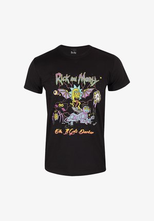 Henry Tiger RICK AND MORTY OH IT GETS DARKER - Triko s potiskem - black