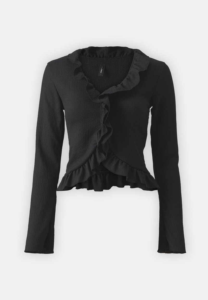 ONLY ONLHILLERY RUFFLE CARDIGAN - Cardigan - black/nero - Zalando.it