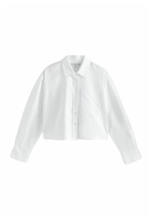 Next, REGULAR FIT - CASUAL LONG SLEEVE CROPPED SHIRT . - Blusa - white