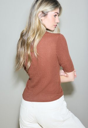 Next, REGULAR FIT - TEXTURED - Polo shirt - chocolate brown