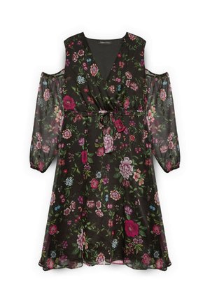 Fiorella Rubino, VESTITO DREAM STAMPA FIORI E CUT-OUT - Hverdagskjole - nero