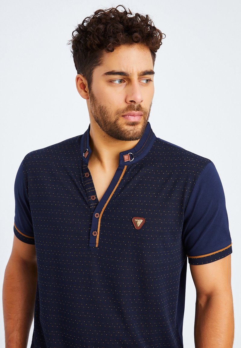 Herren T-Shirts basic | Leif Nelson T-Shirt print blau - RH08427 Herren T-Shirts basic | Leif Nelson T-Shirt print blau - RH08427