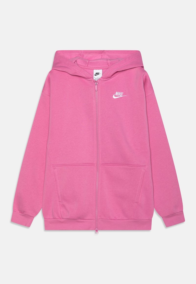Nike Sportswear CLUB UNISEX - Tröja med dragkedja - magic flamingo/white