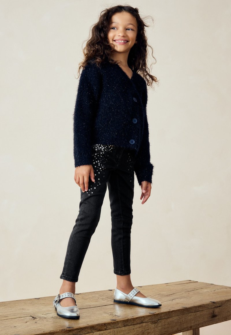 Jean Skinny Next Pour Fille 9 Ans - Noir Délavé à Fleurs, Taille 25, Jambe 25, Occasion Propre