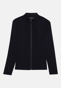 FUR LINED ZIP-UP SWEATSHIRT - Sweatjakke - black