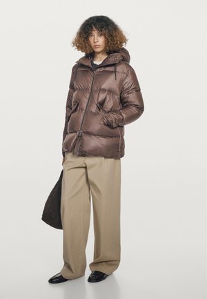 Massimo Dutti SHINY WATER-REPELLENT DOWN - Donsjas - brown