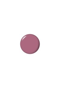 Runde Makeup-Creme in einem gedämpften Mauve-Ton mit glänzendem Finish, das Licht reflektiert. Glatte und gleichmäßige Textur, vor einem weißen Hintergrund.