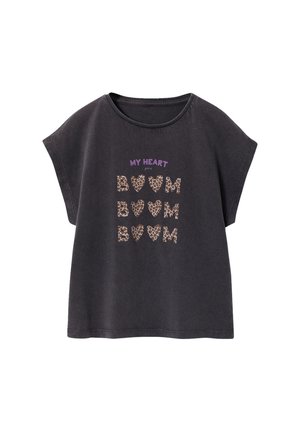 Vertbaudet, VERTBAUDET T-SHIRT IN KASTENFORM MÄDCHEN - T-Shirt print - anthrazit