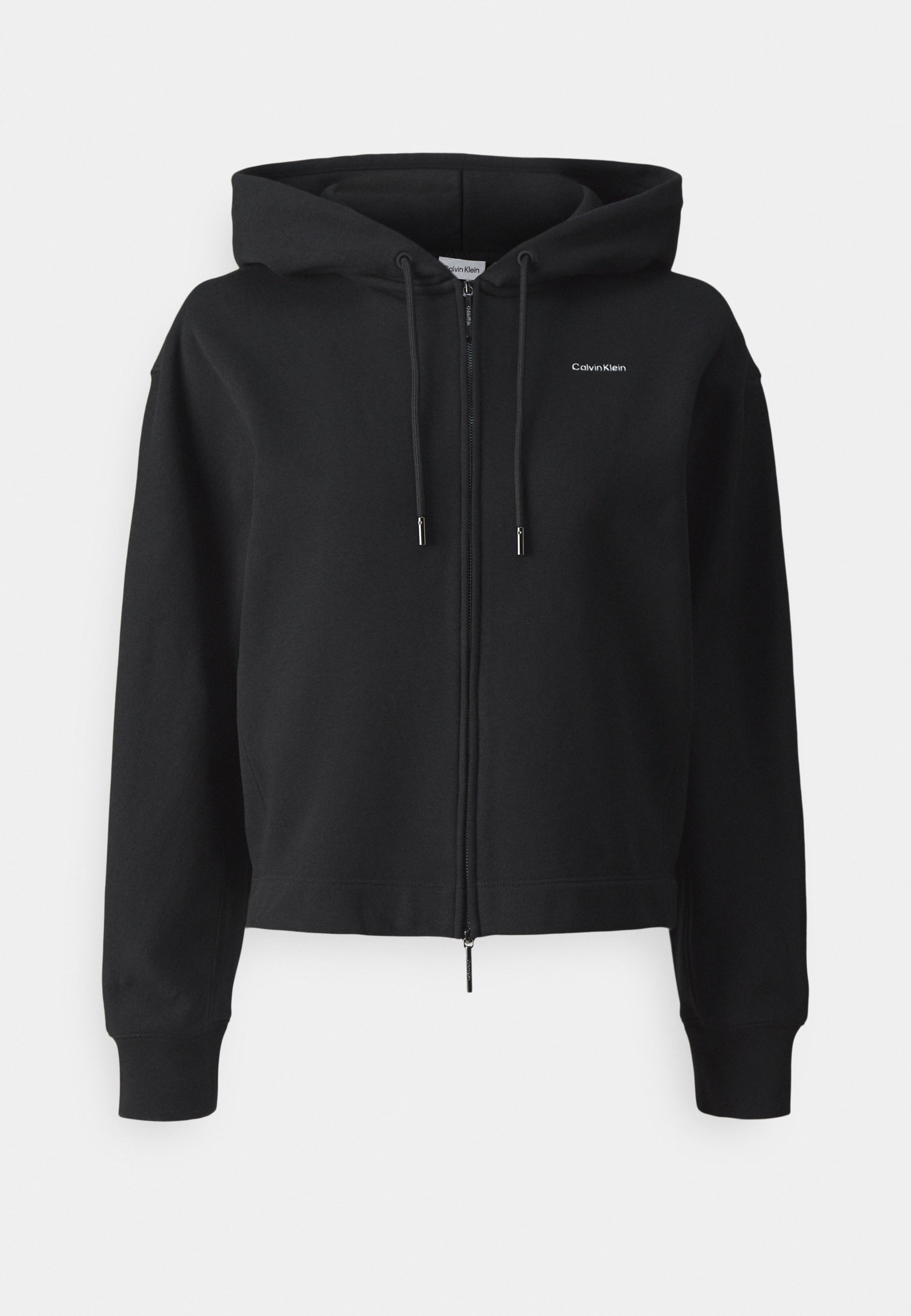 Calvin Klein NANO LOGO ZIP RELAXED - Sweatjacke - black/schwarz - Zalando