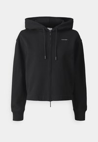 Calvin Klein NANO LOGO ZIP RELAXED - Zip-up sweatshirt - black