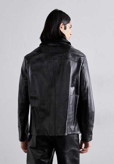 MARINE SERRE MOONOGRAM EMBOSSED BOXY JACKET - Odinis švarkas - black