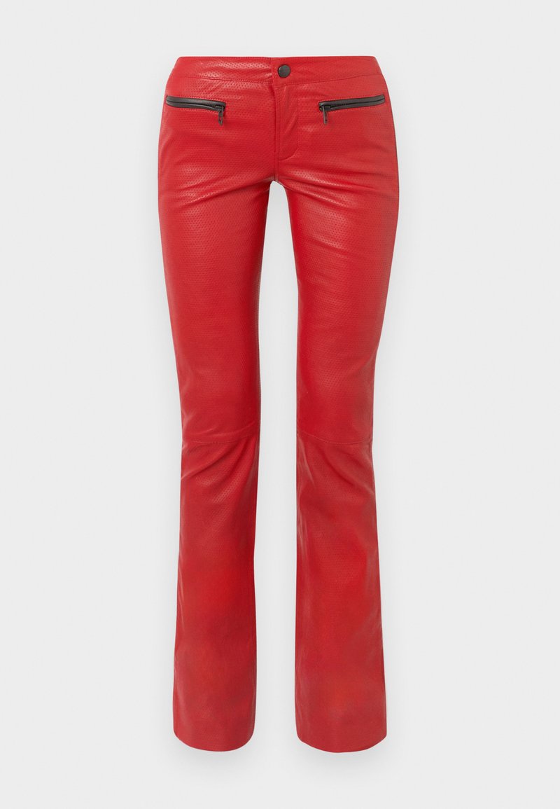Diesel Leren broek rood