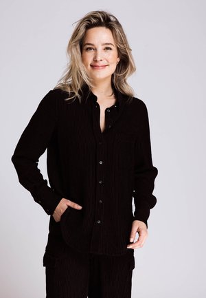 FLEUR - Hemdbluse - black