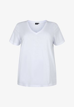 Zizzi MIT V-AUSSCHNITT - T-Shirt basic - bright white
