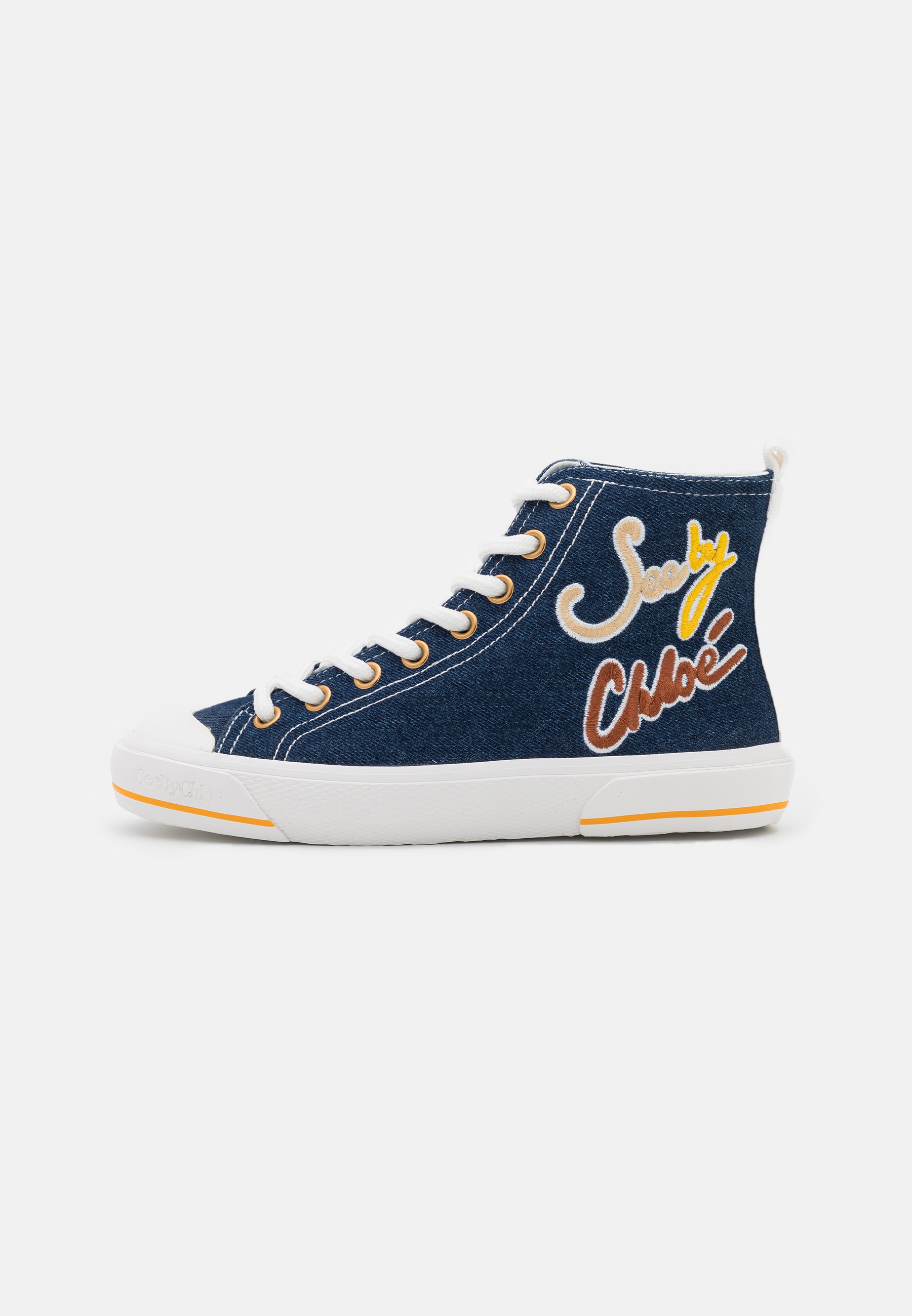 navy high top trainers