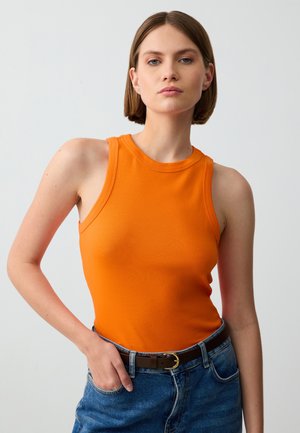 ROUND NECK SLIM FIT SLEEVELESS - Top - orange