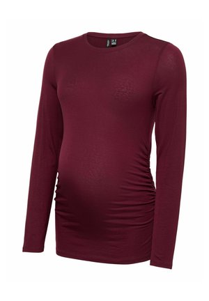 Vero Moda, TOP REGULAR FIT ROUND NECK T-SHIRT - T-shirt à manches longues - windsor wine