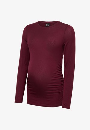 Vero Moda, TOP REGULAR FIT ROUND NECK T-SHIRT - T-shirt à manches longues - windsor wine
