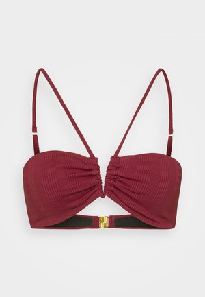 Copenhagen Studios, BANDEAU - Sutien costum de baie din două piese - wine red