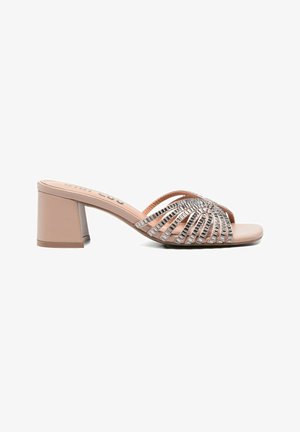 Bibi Lou, MULES # - Muiltjes met hak - mottled beige