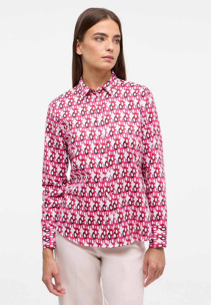 Eterna PRINT REGULAR FIT - Button-down blouse - weinrot
