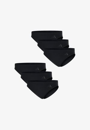 Zwarte katoenen slips set van vijf, met een gladde textuur, lage taille en een subtiele logodetail op de linkerheup.