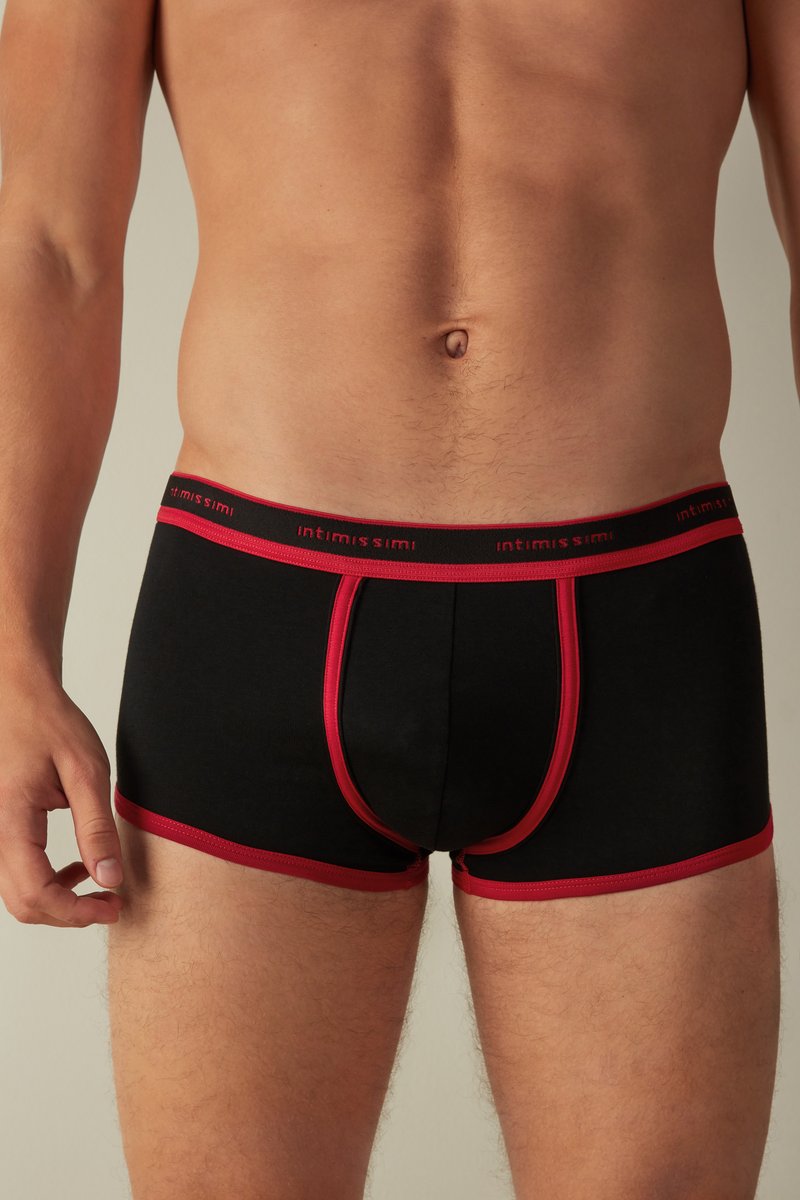 IUMAN Intimissimi Uomo STRETCH MIT LOGO - Úzké boxerky - schwarz/black/intense red