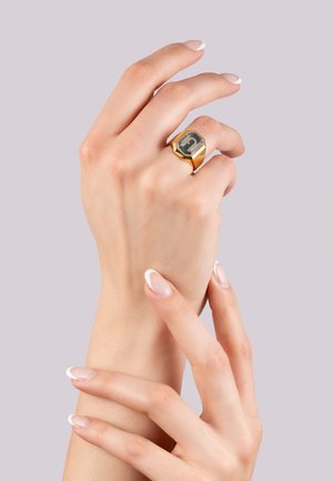 FURLA OCTAGONAL - Anillo - Gold tone and green