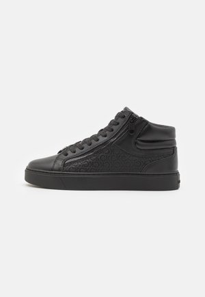 LACE UP ZIP - Höga sneakers - triple black