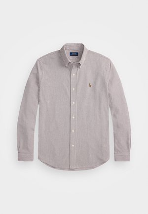 Polo Ralph Lauren STRIPED KNIT OXFORD SHIRT - Skjorta - classic wine/white